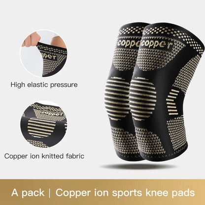 2PC Copper Knee Brace Compression Sleeve for Sports